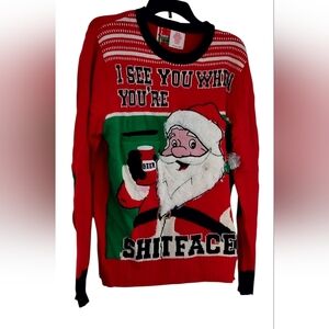 Spencers Christmas Sweater I See Your When Your Shitfaced. Beer Holder Funnyme